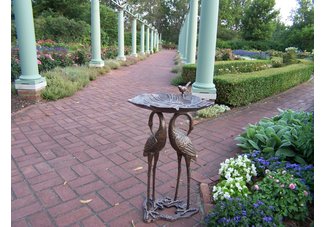 2 Crane Lily Bird Bath