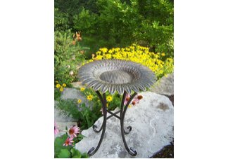 Sunflower Bird Bath on Tower Base