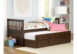 Twin Shaker Bed with Twin Trundle Bed - expresso finish&nbsp;