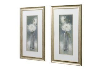 2 Pc Set of Flowers in Vase