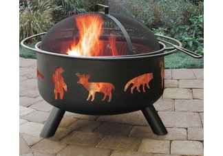 Big Sky Firepit w/ Wildlife Design, Black