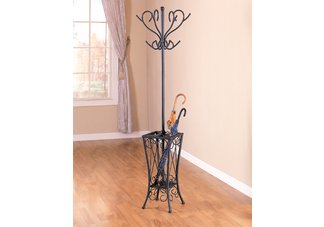 Black Coat Rack and Umbrella Stand