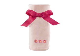 Princess Linens Cotton Knit Blanket with Daisy Motif - Pink