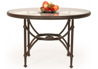 Santorini 48" Round Dining Table with glass top
