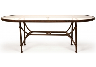 Santorini Oval Dining Table w/glass top