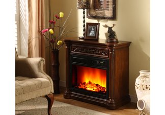 Stand/Mantle with Fire Place Insert Set