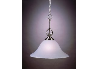Pendant light brushed nickel white glass shade