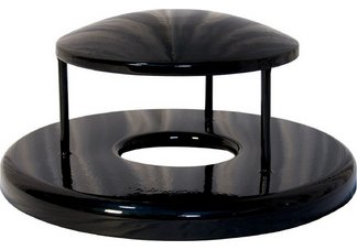 Commercial Park 32 Gallon Rain Bonnet Receptacle Lid- Powder Coated Black