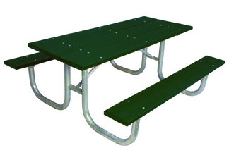 Commercial Park 6 Recycled Plastic Table- Portable and/or Surface Mount, Blue