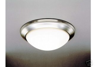 Ceiling 1 light fixture brushed nickel white glass shade