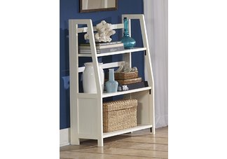 Pottery Folding Bookshelf in White finish