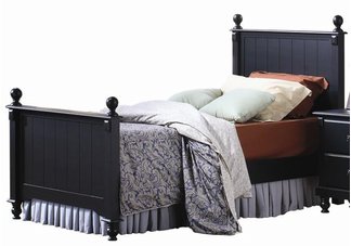 Pottery Black Sand-Through Finish Twin Bed