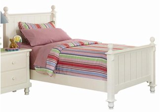 Hanna White Sand-Through Twin Panel Bed