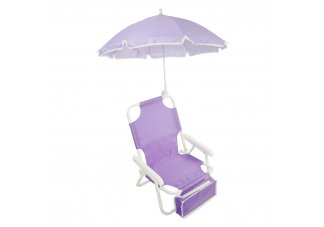 Beach Baby Chair With Adjustable Umbrella And Accessory PouchPurple