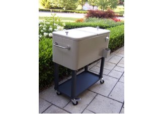 Steel 80qt Patio Cooler with Cart