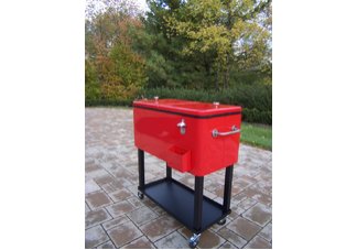 Steel 80qt Patio Cooler with Cart