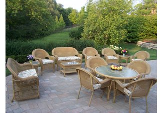 Resin Wicker 14pc Party Set with Cushions