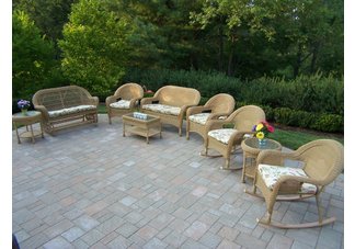 Resin Wicker 9pc Seating Set with Cushions