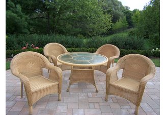 Resin Wicker 5pc Dining Set