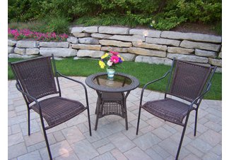 Resin Wicker Straight Back 3pc Set