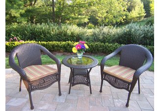 Resin Wicker 3pc Set with Cushions