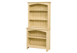 Pine Bookcase with Hutch