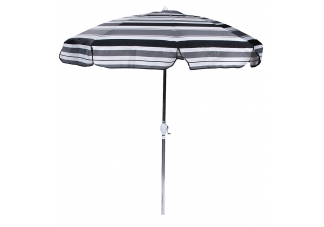 Black-White Stripe 7.5 ft Patio Umbrella