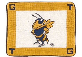 Georgia Tech Yellow Jackets Needlepoint Throw Pillow