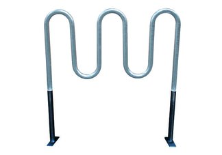 Galvanized 2 3/8" In-Ground Wave Bike Rack