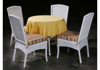 White Universal Bistro Table & Dining Chairs