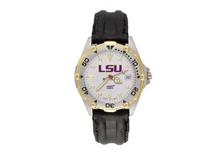LSU Tigers Mens Leather Watch