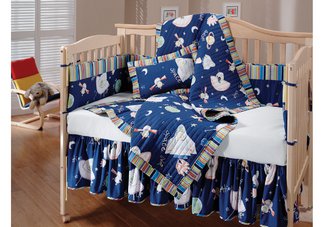 Outer Space Blue Crib Set