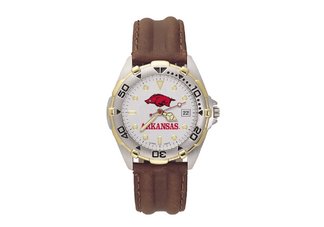 University of Arkansas Razorbacks Mens Leather Watch