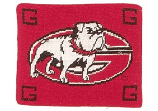 UGA Needlepoint Throw Pillow