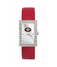 University of Georgia Bulldogs Ladies Leather Watch