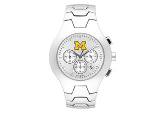 University of Michigan Wolverines Mens Stainless Steel Watch