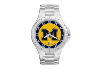University of Michigan Wolverines Mens Stainless Steel Watch