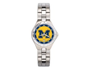 University of Michigan Wolverines Ladies Stainless Steel Watch