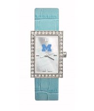 University of Michigan Wolverines Ladies Leather Watch