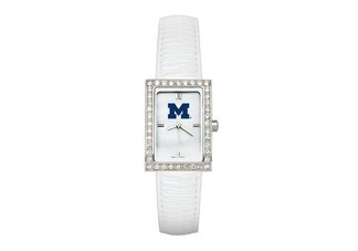 University of Michigan Wolverines Ladies Leather Watch