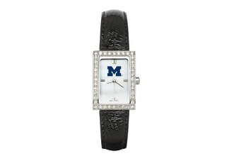 University of Michigan Wolverines Ladies Leather Watch