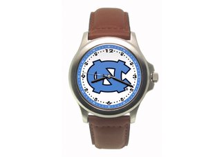 University of North Carolina Tar Heels Mens Leather Watch