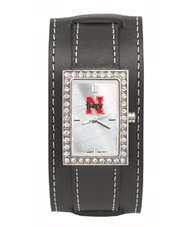 University of Nebraska Cornhuskers Ladies Leather Watch