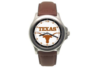 University of Texas Longhorns Mens Leather Watch