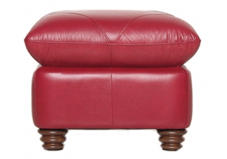 The Weston Cherry Italian Leather Ottoman