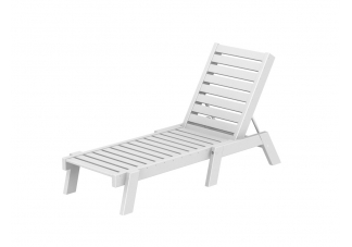 White Captain Armless Chaise Lounge