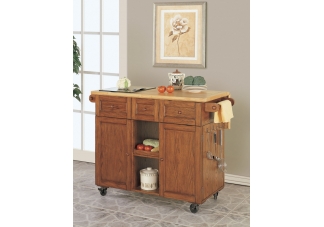 "Medium Oak" 3-Drawer Kitchen Butler