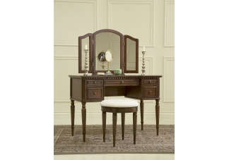 "Warm Cherry" Vanity, Mirror & Bench
