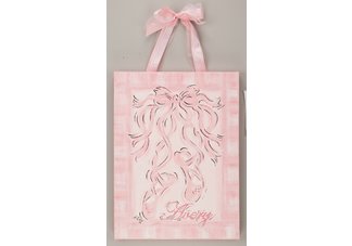 My Ballet Slippers" original hand painted and personalized canvas gallery wrapped art with ribbons