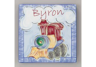My Train" original hand painted and personalized canvas gallery wrapped art